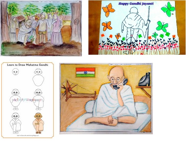 Gandhi Jayanti Drawing
